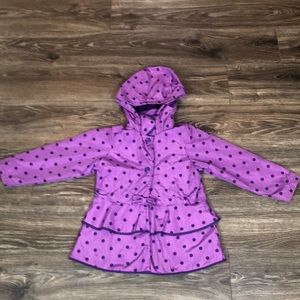 Girls London fog rain jacket coat purple size 6